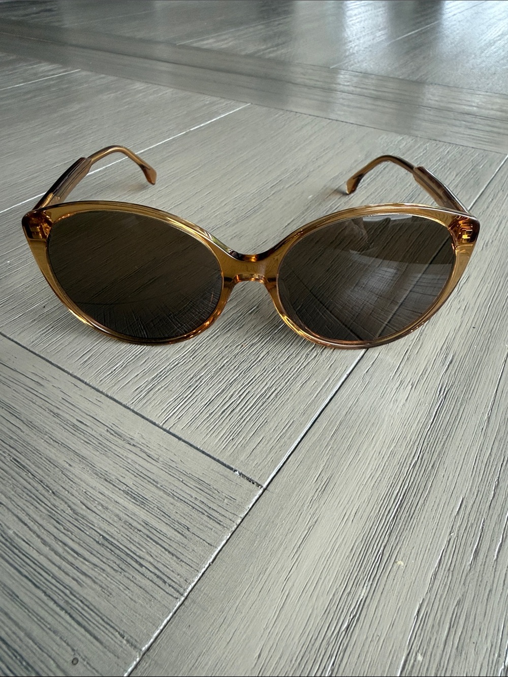 Fendi Amber Tinted Round Sunglasses